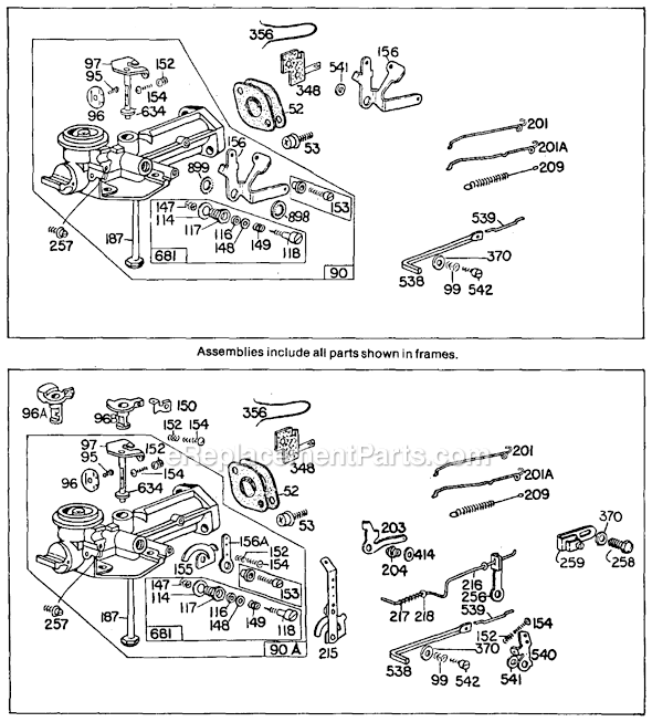 Page D Diagram and Parts List for 80100SERIES  Briggs and Stratton Engine